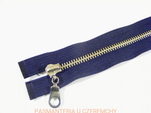 zamek rozdzielczy metalowy /nikiel/ 60 cm granatowy 