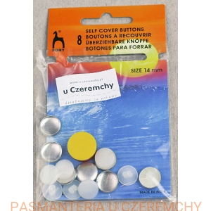 guziki do samodzielnego obciągania materiałem /oblekania/ PONY śr. 14 mm 