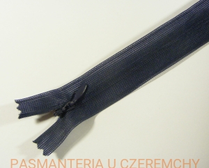 zamek 60 cm zgaszony ciemny granat nierozdzielczy kryty /granatowy/