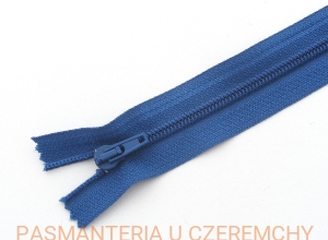 zamek 20 cm ciemnochabrowy nierozdzielczy ALPHA spirala 5 /chabrowy, granatowy, niebieski/