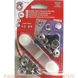 napy metalowe 15 mm czarne do nabijania Auto Moto  Koh-I-Noor