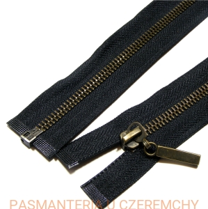 zamek 120 cm czarny rozdzielczy metalowy VT10 mosiądz oksydowany