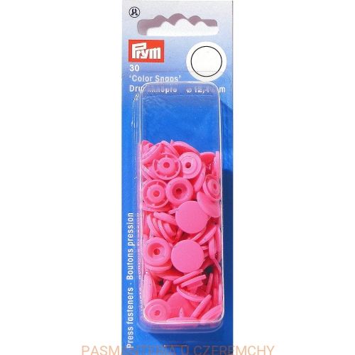 zatrzaski - napy plastikowe okrągłe różowe PRYM 393 147