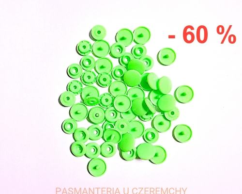 napy plastikowe jaskrawa zieleń rozm. 18 /zatrzaski zielone/