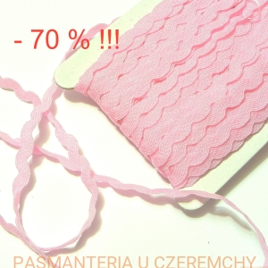 cena za całość - 1,90 m - taśma ząbki jasnoróżowa wiskozowa /różowa, zygzak/