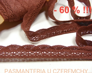 cena za całość - 2,10 m - koronka bawełniana 20 mm brązowa