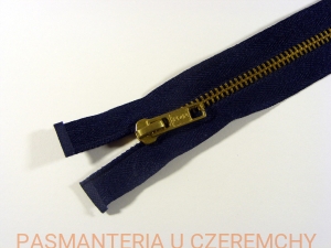 zamek 70 cm granatowy rozdzielczy metalowy VT10, mosiądz
