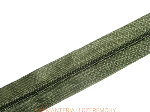 taśma zamkowa /suwakowa/ spirala 3 mm ciemna zieleń khaki 