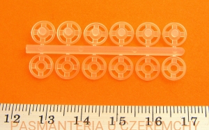 zatrzaski plastikowe bezbarwne 7 mm rozm. 1/2