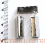 zakończenie - skuwka do taśmy 25 mm srebrna /końcówka, końcówki/
