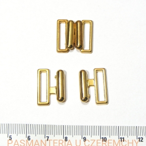 zapięcie metalowe 18 mm - kolor złoty, bezniklowe /do stroju, bieliźniarskie, biustonosza, klamerka, klamra/