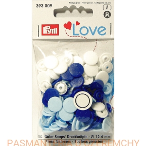 napy plastikowe okrągłe miks granatowo-niebiesko-biały PRYM 393 009 /zatrzaski/