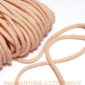 sznurek odzieżowy bawełniany 5 mm - jasny łososiowy - motek 20 mb