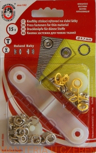 Zatrzaski "obrączki" do nabijania /springi/ Roland Baby 10 mm - żółte Koh-I-Noor
