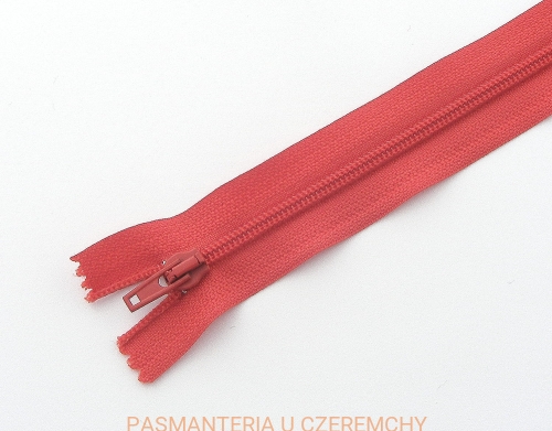 zamek nierozdzielczy 20 cm czerwony