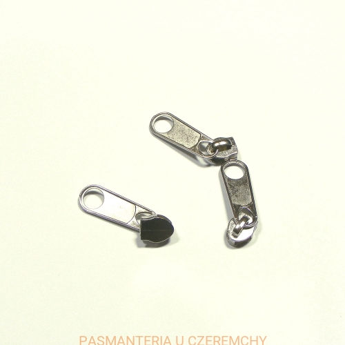  suwak zamkowy 5 mm nikiel /kolor srebrny/ 