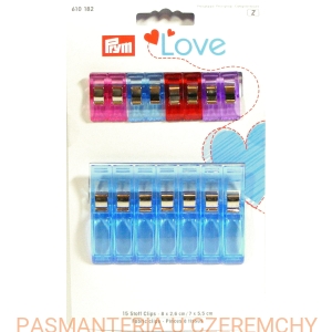 klipsy do spinania materiałów  - komplet 15 sztuk PRYM 610 182