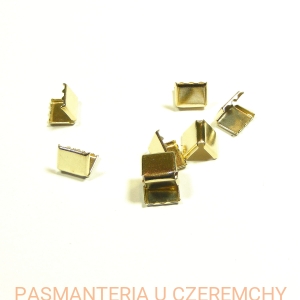 zakończenie - skuwka 10 mm do taśmy i sznurka złota /końcówka, końcówki/