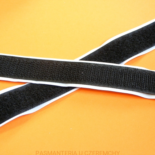 taśma rzepowa/rzep/ samoprzylepna /z klejem/ - komplet - 20 mm czarna