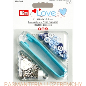 napy springi do nabijania 8 mm - miks granatowo-niebiesko-biały PRYM 390 702