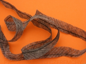 taśma flizelinowa do szwów z nitką szara 12 mm /szewband, taśma formująca/