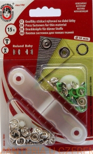 zatrzaski "springi" 10 mm zielone do nabijania Roland Baby Koh-I-Noor