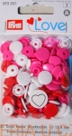 napy plastikowe serduszka miks PRYM 393 031 /zatrzaski/