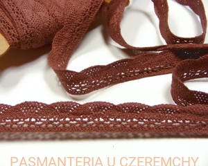 koronka bawełniana 20 mm brązowa