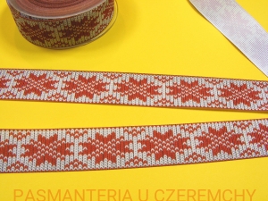 tasiemka rypsowa drukowana 25 mm - motyw wrabianych wzorów /wstążka/