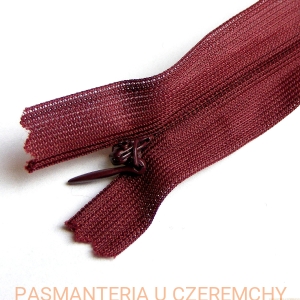 zamek 25 cm bordowy kryty 