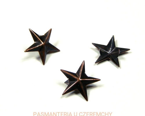 ćwieki 17 mm gwiazdki miedź oksydowana