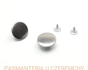guziki do nabijania 20 mm gładkie, srebrne