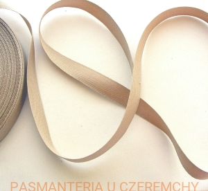 taśma tkana 10 mm kakaowa /jodełka beżowa/