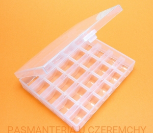 pudełko na szpulki do bębenka - mleczny plastik