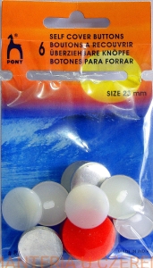 guziki do samodzielnego obciągania materiałem /oblekania/ PONY śr. 23 mm