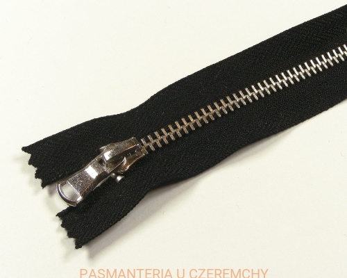 zamek 35 cm czarny nierozdzielczy metalowy VT10, nikiel