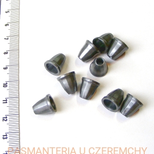 końcówki do sznurka plastikowe szare /srebrne, imitacja metalu, końcówka plastikowa/