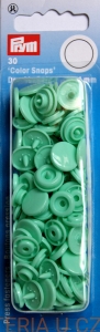 napy plastikowe okrągłe miętowe PRYM 393 119 /zatrzaski seledynowe, zielone/