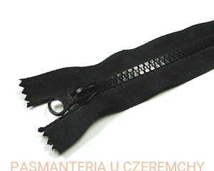 zamek 18 cm czarny nierozdzielczy kostka rozm.5   
