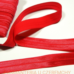 guma łamana 16 mm czerwona - opak. 25 m /lamówka elastyczna, lamówka gumowa/  