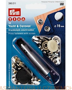 napy metalowe "Yacht & Caravan" 15 mm PRYM 390 211