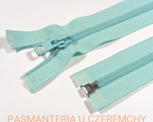 zamek 40 cm jasnoturkusowy ALPHA rozdzielczy plastikowy spirala rozm. 5 /turkusowy, zielony, niebieski/