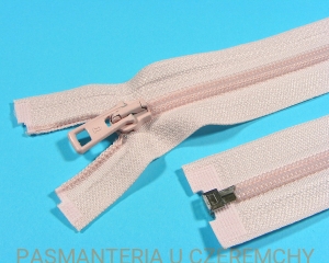 zamek 40 cm jasnoróżowy ALPHA rozdzielczy plastikowy spirala rozm. 5 /różowy/