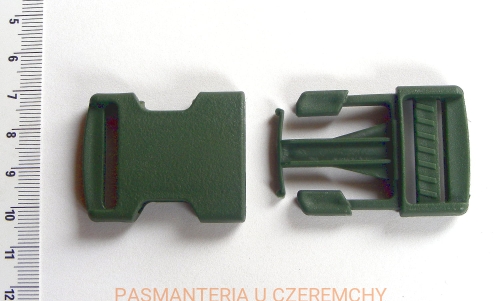  klamra plastikowa "trójząb" khaki /ciemnozielona/ 25 mm