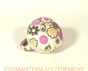 poduszka do szpilek na gumce - kwiaty różowe /szpilecznik, igielnik/  