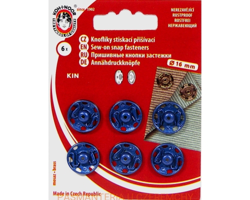 zatrzaski metalowe 16 mm granatowe metaliczne Koh-I-Noor