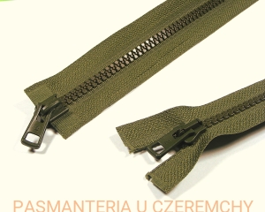 zamek 55 cm khaki rozdzielczy dwusuwakowy ALPHA kostka 5 /zielony/