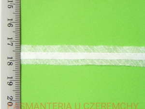 taśma flizelinowa do szwów 12 mm z tasiemką biała /taśma formująca, szewband/  opakowanie 100 mb 