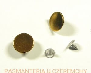 guziki do nabijania 17 mm gładkie, złote