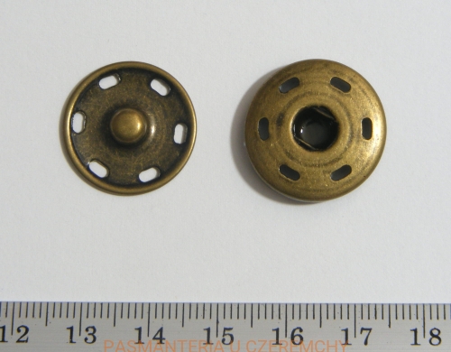  zatrzaski metalowe 21 mm - kolor starzonego mosiądzu